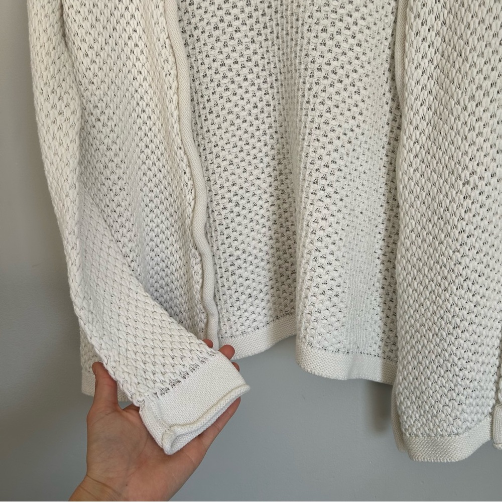 🩷TOMMY BAHAMA CREAM WHITE OPEN KNIT SWEATER CARDIGAN SIZE MEDIUM TRENDING - Picture 3 of 7